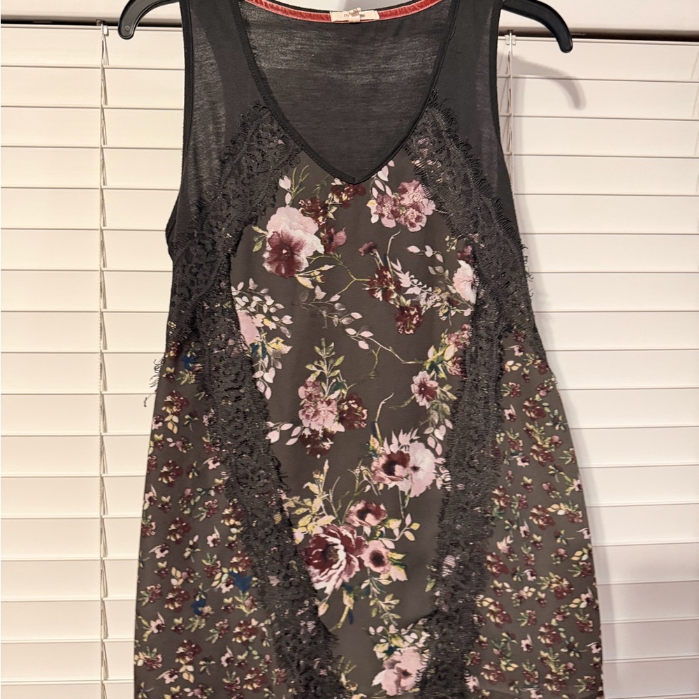 Maurices Black and Red Velvet Trim Top
